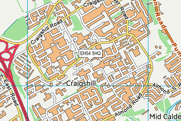 EH54 5HQ map - OS VectorMap District (Ordnance Survey) EH54 5HQ map - OS VectorMap District (Ordnance Survey)