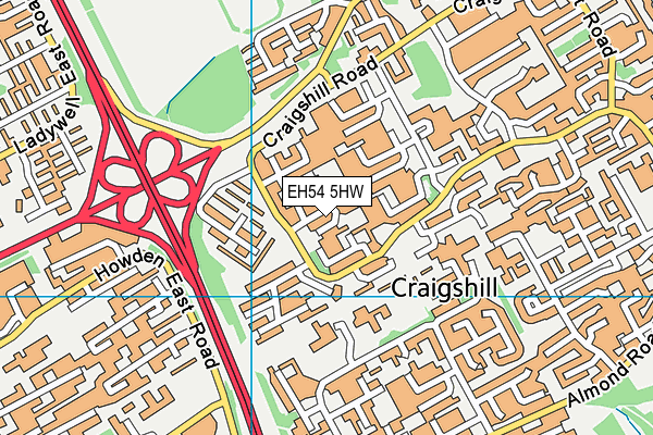 EH54 5HW map - OS VectorMap District (Ordnance Survey) EH54 5HW map - OS VectorMap District (Ordnance Survey)