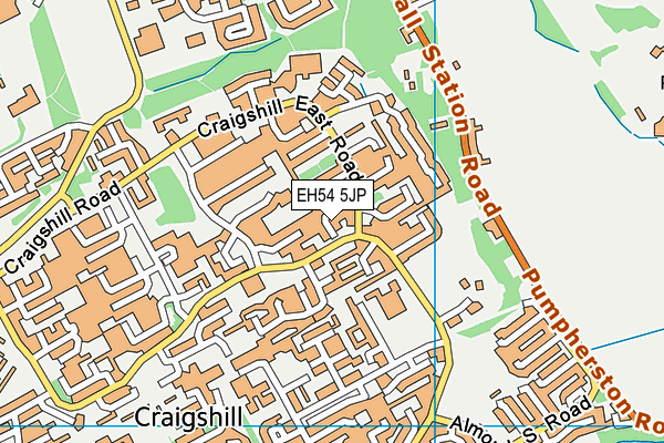 EH54 5JP map - OS VectorMap District (Ordnance Survey) EH54 5JP map - OS VectorMap District (Ordnance Survey)