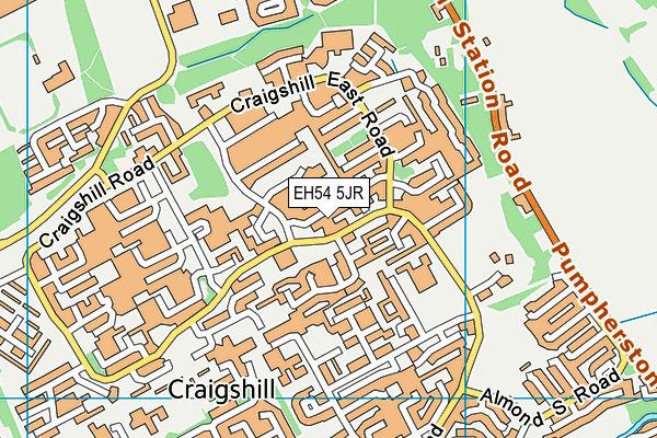 EH54 5JR map - OS VectorMap District (Ordnance Survey) EH54 5JR map - OS VectorMap District (Ordnance Survey)