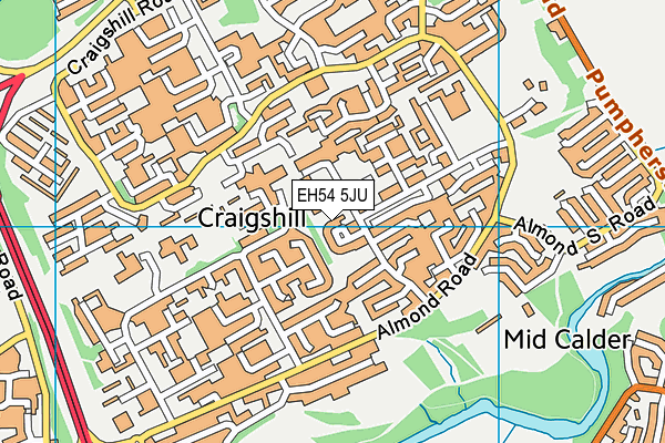 EH54 5JU map - OS VectorMap District (Ordnance Survey) EH54 5JU map - OS VectorMap District (Ordnance Survey)
