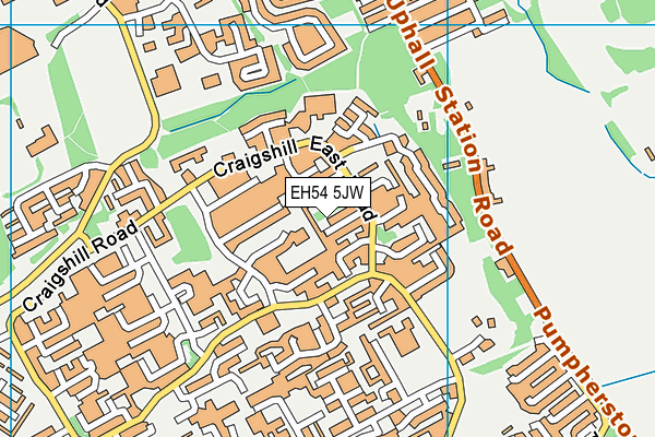 EH54 5JW map - OS VectorMap District (Ordnance Survey) EH54 5JW map - OS VectorMap District (Ordnance Survey)