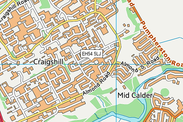 EH54 5LJ map - OS VectorMap District (Ordnance Survey) EH54 5LJ map - OS VectorMap District (Ordnance Survey)