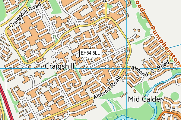 EH54 5LL map - OS VectorMap District (Ordnance Survey) EH54 5LL map - OS VectorMap District (Ordnance Survey)