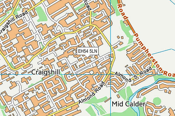 EH54 5LN map - OS VectorMap District (Ordnance Survey) EH54 5LN map - OS VectorMap District (Ordnance Survey)