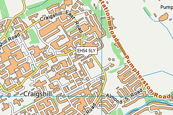 EH54 5LY map - OS VectorMap District (Ordnance Survey) EH54 5LY map - OS VectorMap District (Ordnance Survey)