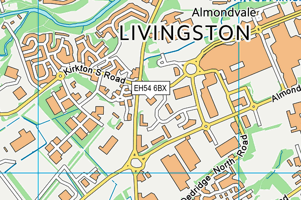 EH54 6BX map - OS VectorMap District (Ordnance Survey) EH54 6BX map - OS VectorMap District (Ordnance Survey)