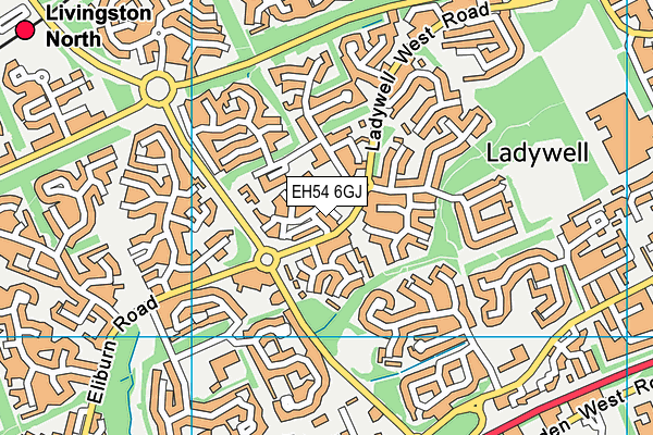 EH54 6GJ map - OS VectorMap District (Ordnance Survey) EH54 6GJ map - OS VectorMap District (Ordnance Survey)