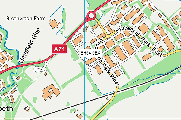 EH54 9BX map - OS VectorMap District (Ordnance Survey) EH54 9BX map - OS VectorMap District (Ordnance Survey)