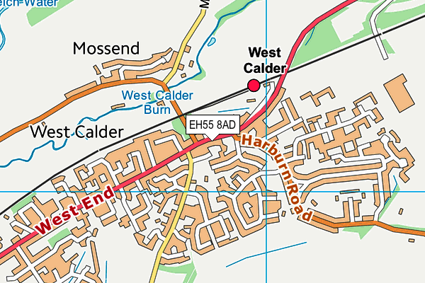 EH55 8AD map - OS VectorMap District (Ordnance Survey)