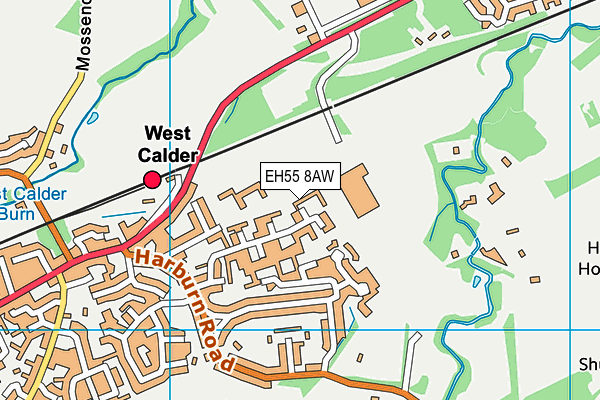 EH55 8AW map - OS VectorMap District (Ordnance Survey)