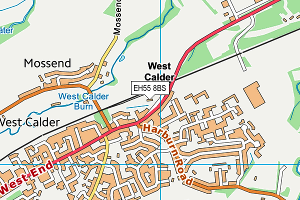 EH55 8BS map - OS VectorMap District (Ordnance Survey)