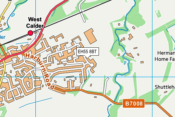 EH55 8BT map - OS VectorMap District (Ordnance Survey)