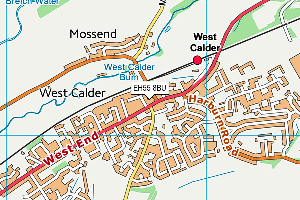 EH55 8BU map - OS VectorMap District (Ordnance Survey)