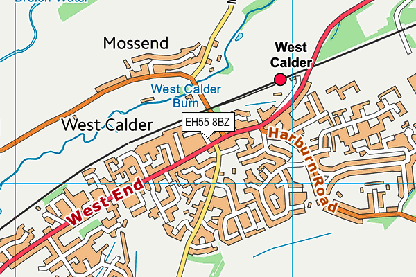 EH55 8BZ map - OS VectorMap District (Ordnance Survey)