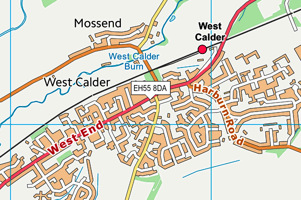 EH55 8DA map - OS VectorMap District (Ordnance Survey)
