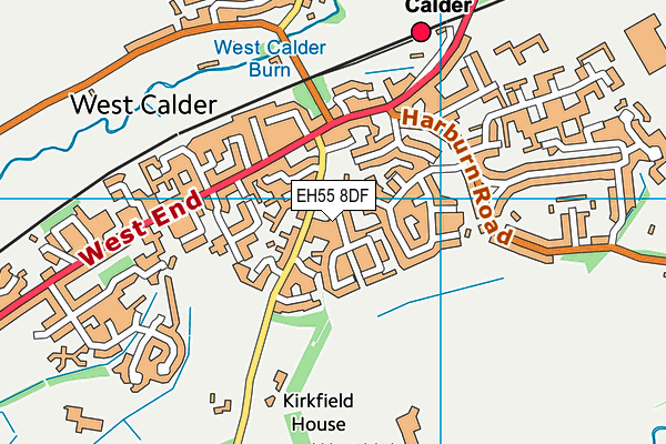 EH55 8DF map - OS VectorMap District (Ordnance Survey)