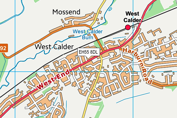 EH55 8DL map - OS VectorMap District (Ordnance Survey)