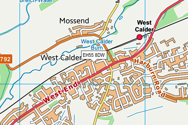 EH55 8DW map - OS VectorMap District (Ordnance Survey)