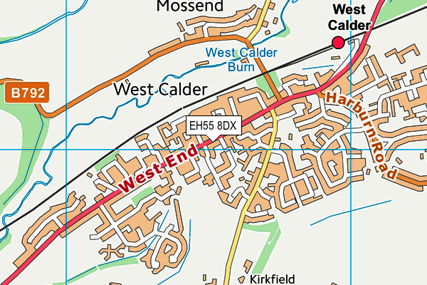 EH55 8DX map - OS VectorMap District (Ordnance Survey)