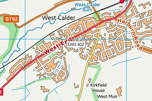 EH55 8DZ map - OS VectorMap District (Ordnance Survey) EH55 8DZ map - OS VectorMap District (Ordnance Survey)