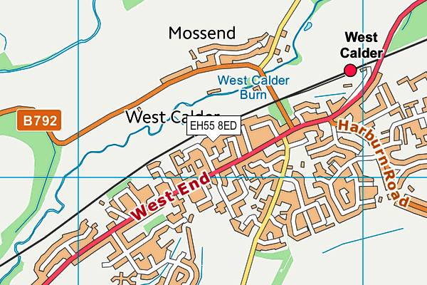 EH55 8ED map - OS VectorMap District (Ordnance Survey)