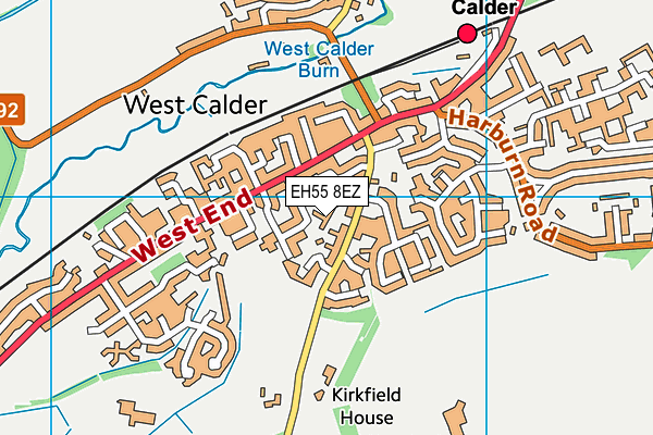 EH55 8EZ map - OS VectorMap District (Ordnance Survey)