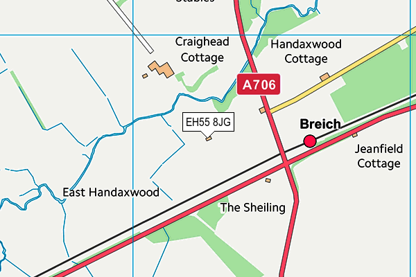 EH55 8JG map - OS VectorMap District (Ordnance Survey)