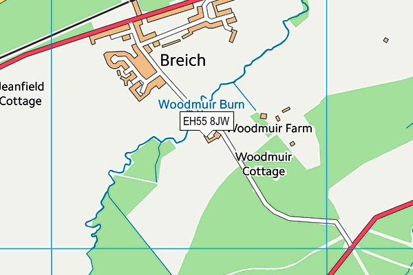 EH55 8JW map - OS VectorMap District (Ordnance Survey) EH55 8JW map - OS VectorMap District (Ordnance Survey)
