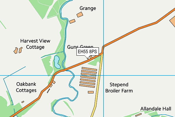 EH55 8PS map - OS VectorMap District (Ordnance Survey)