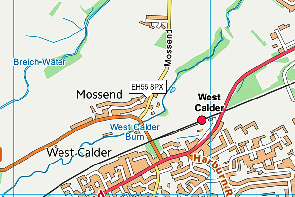 EH55 8PX map - OS VectorMap District (Ordnance Survey)