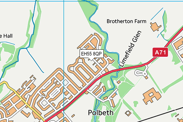 EH55 8QP map - OS VectorMap District (Ordnance Survey)