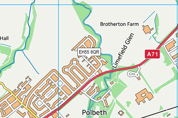 EH55 8QR map - OS VectorMap District (Ordnance Survey)