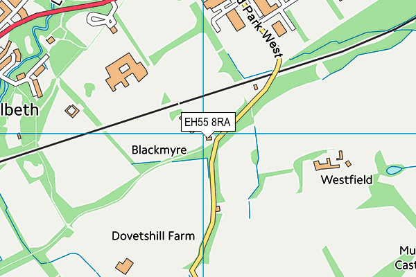 EH55 8RA map - OS VectorMap District (Ordnance Survey)