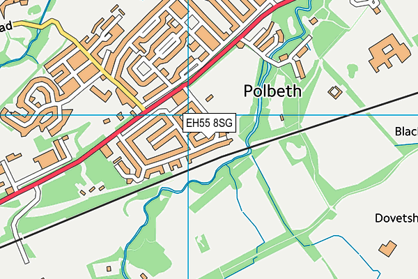 EH55 8SG map - OS VectorMap District (Ordnance Survey)