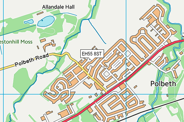 EH55 8ST map - OS VectorMap District (Ordnance Survey) EH55 8ST map - OS VectorMap District (Ordnance Survey)