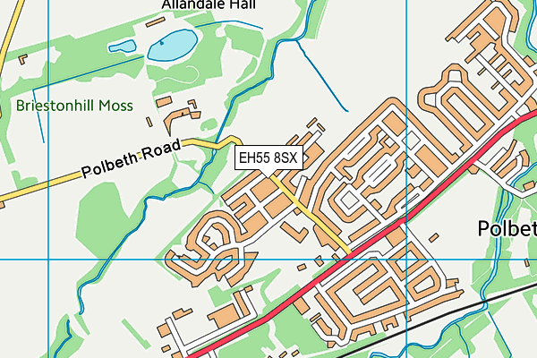 EH55 8SX map - OS VectorMap District (Ordnance Survey)