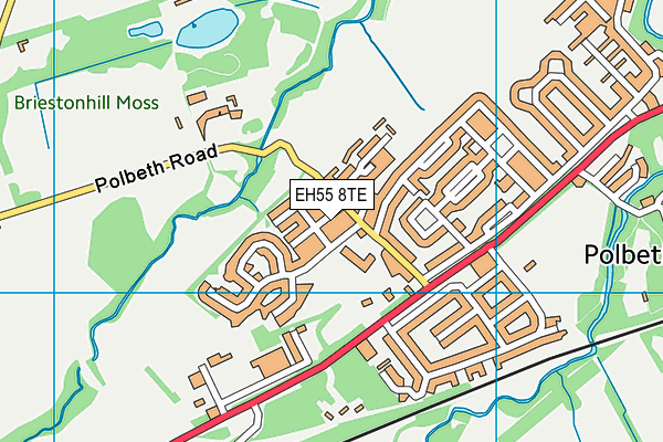 EH55 8TE map - OS VectorMap District (Ordnance Survey)