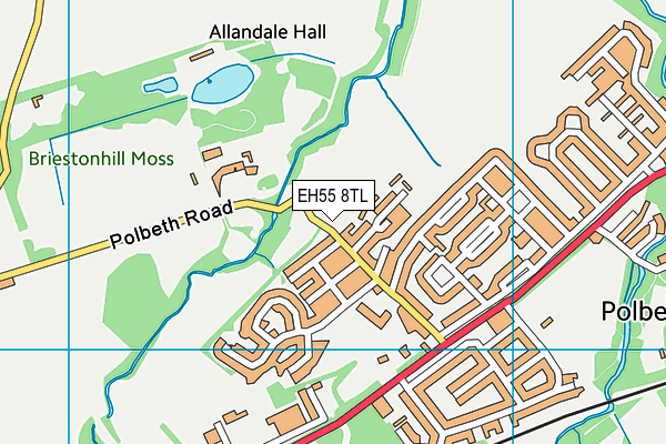 EH55 8TL map - OS VectorMap District (Ordnance Survey)