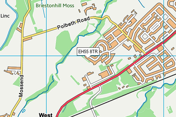 EH55 8TR map - OS VectorMap District (Ordnance Survey)