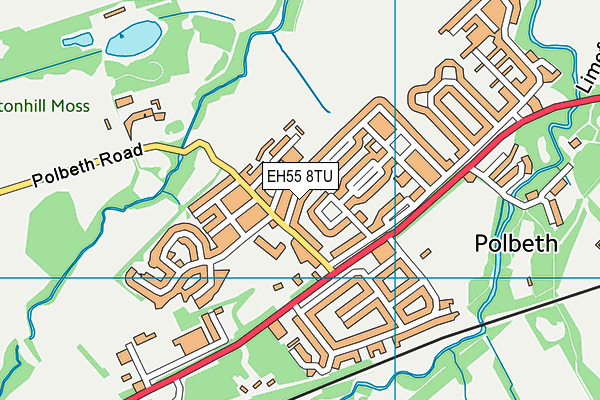 EH55 8TU map - OS VectorMap District (Ordnance Survey)