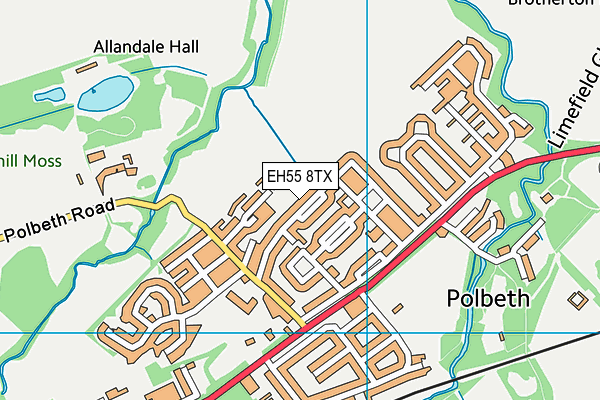EH55 8TX map - OS VectorMap District (Ordnance Survey) EH55 8TX map - OS VectorMap District (Ordnance Survey)