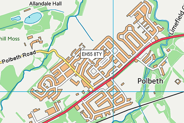 EH55 8TY map - OS VectorMap District (Ordnance Survey)