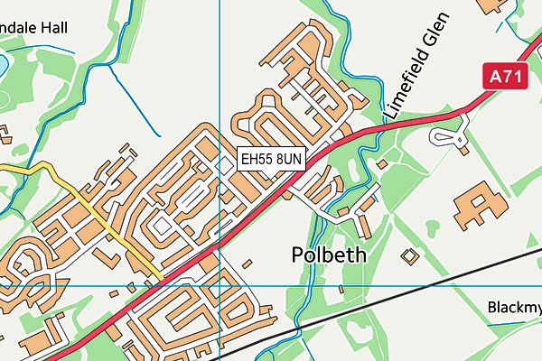 EH55 8UN map - OS VectorMap District (Ordnance Survey)
