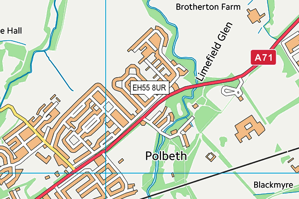 EH55 8UR map - OS VectorMap District (Ordnance Survey)