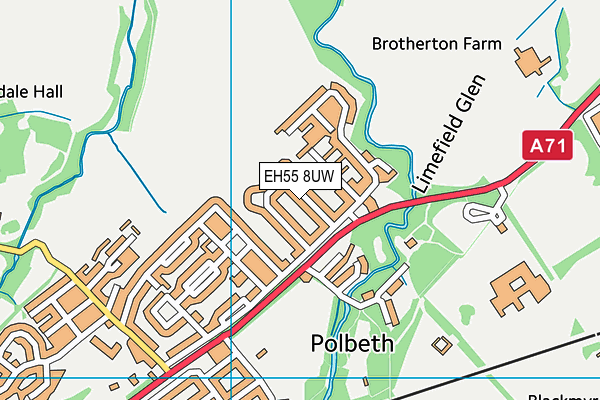 EH55 8UW map - OS VectorMap District (Ordnance Survey)