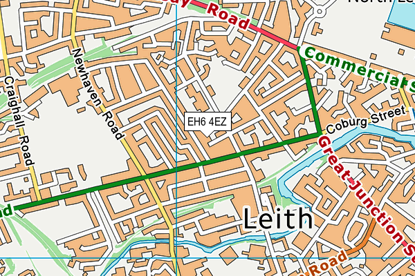 EH6 4EZ map - OS VectorMap District (Ordnance Survey)