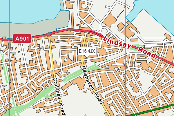 EH6 4JX map - OS VectorMap District (Ordnance Survey)