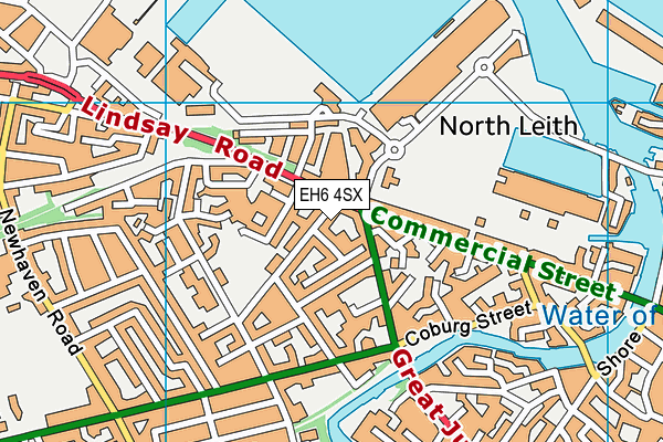 EH6 4SX map - OS VectorMap District (Ordnance Survey)