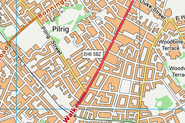 EH6 5BZ map - OS VectorMap District (Ordnance Survey) EH6 5BZ map - OS VectorMap District (Ordnance Survey)